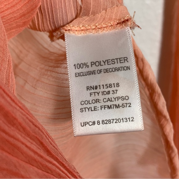 Metro Seven Sequin Coral Tunic Blouse Size Medium Women’s - Picture 8 of 9